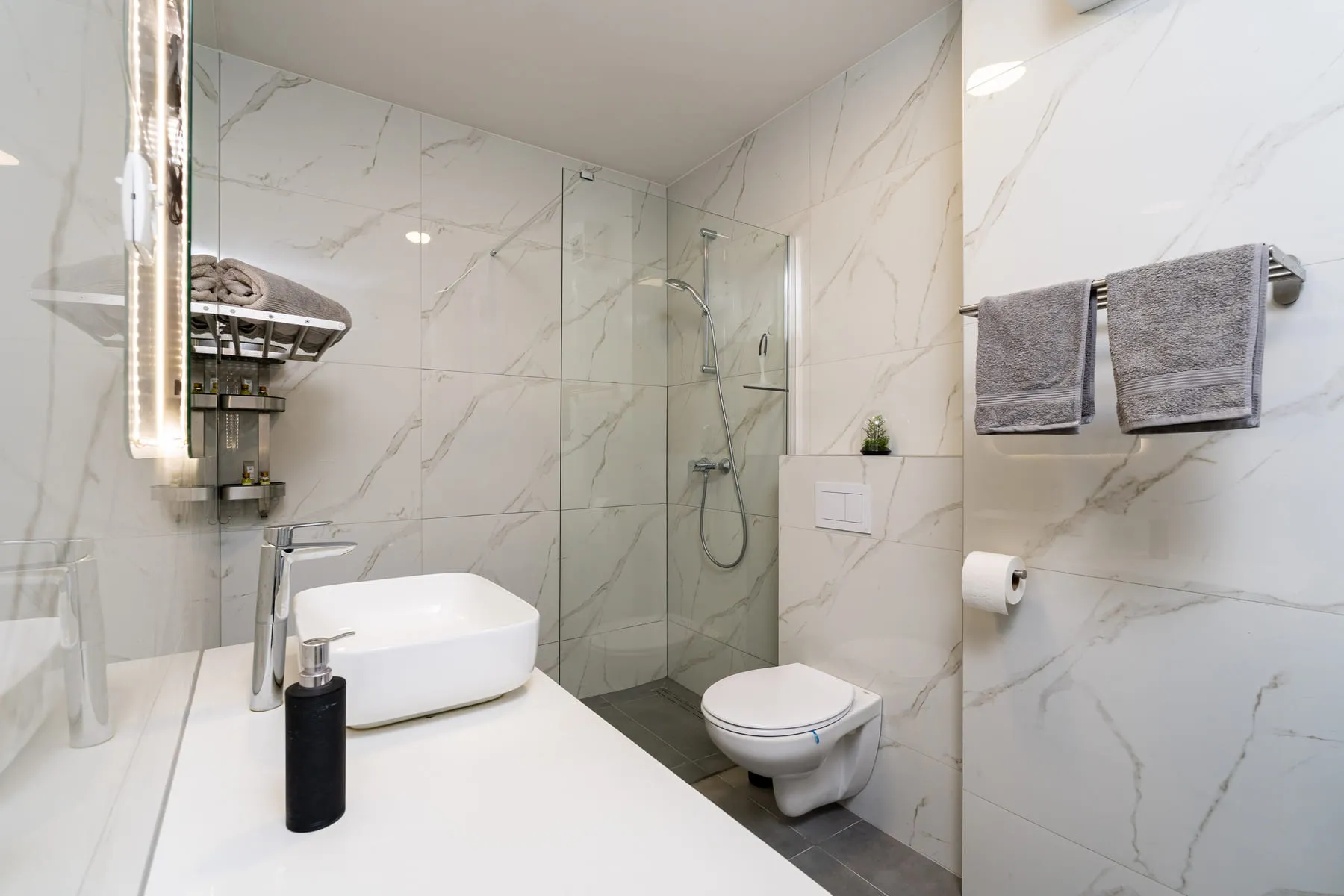 Bathroom with walk-in shower